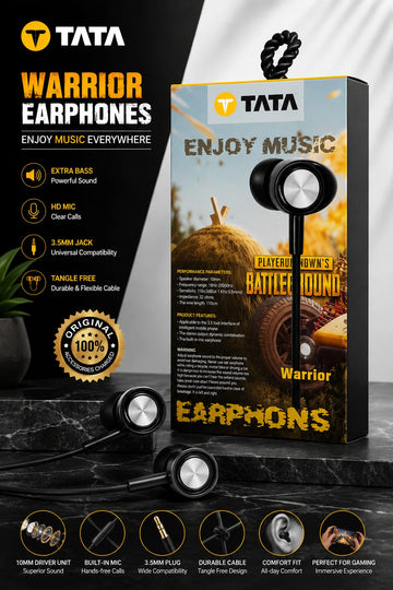 Warrior Earphones With Free Finger Sleeve